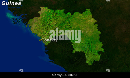 Immagine satellitare della Guinea a Conakry ha evidenziato Foto Stock