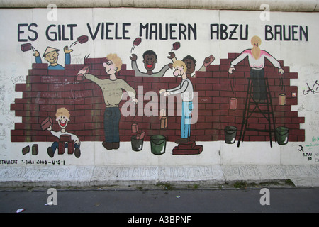 Graffiti sul muro di Berlino Foto Stock