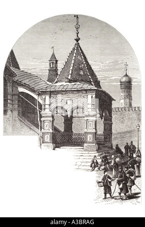 San Basilio ingresso Piazza Rossa Mosca Russia ortodosso russo Ivan cristiana terribile tsar postnik yakovlev cremlino tartaro uomini Foto Stock