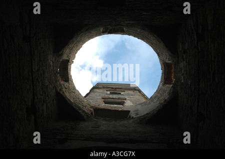 Il Krzyztopor (croce e ax) vecchio castello a partire dal XVII secolo in Ujazd, Regione di Malopolska in Polonia Foto Stock