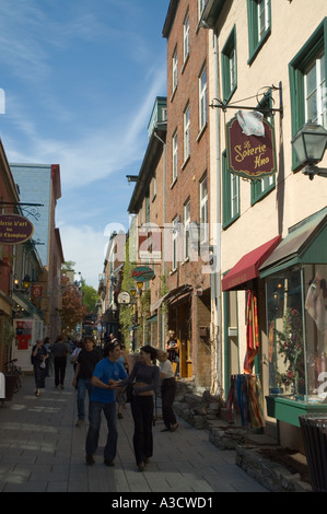 Canada Quebec Quebec City Vieux Quebec Città Bassa Rue du Petit Champlain Foto Stock