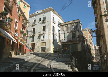 Gli edifici colorati di Tarragona Catalogna Catalogna Catalogna Costa Dorada España Spagna spagnolo Iberia Penisola Iberica Europa Foto Stock