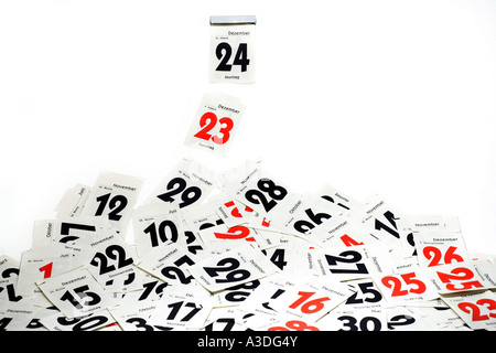 La sua vigilia di Natale - calendario mostra fine del 23 dicembre e l'inizio della XXIV Foto Stock