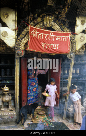 Swayambhunath Swayam tempio buddista a Kathmandu in Nepal Foto Stock