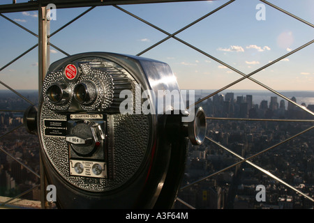 Vista dall' Empire State Building in tutta Manhattan New York City Foto Stock