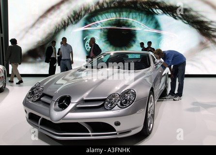 Germania, Francoforte, Mercedes Benz SLR McLaren 626 cavalli 8 cilindri al Salone di Francoforte Foto Stock