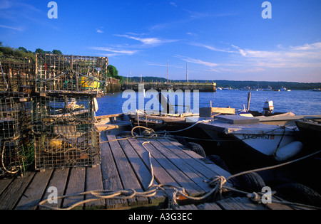 Trappole di astice in Northport Long Island Foto Stock