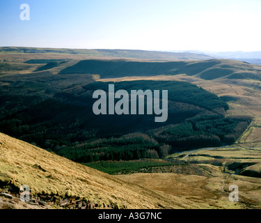 Vista guardando a sud attraverso torpantau da craig ventola y ddu Parco Nazionale di Brecon Beacons powys GALLES Foto Stock