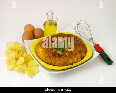Chip frittata ricetta disponibile Foto Stock