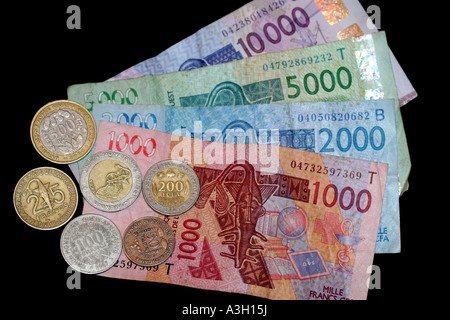 West African CFA o Communauté Financiere Africaine Franc Foto Stock