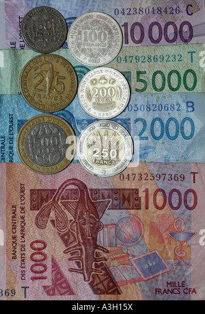 West African CFA o Communauté Financiere Africaine Franc Foto Stock