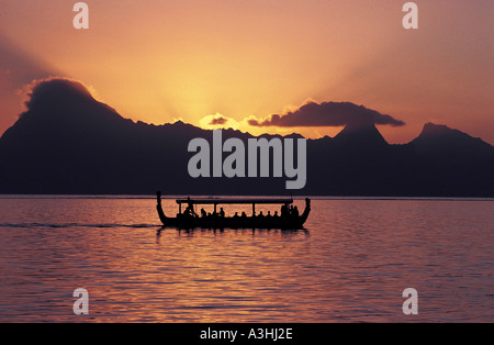 Gita di andata e ritorno da isola di Tahiti isole della Società Polinesia francese in francia Foto Stock