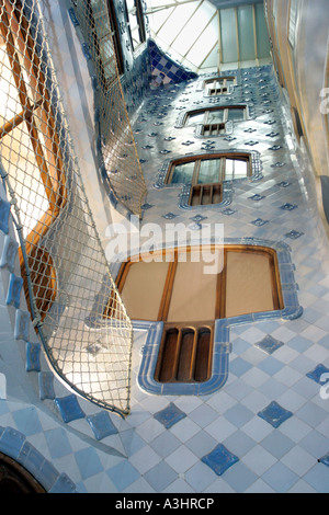 L'interno del progettato di Gaudi Casa Batllo a Barcellona Foto Stock