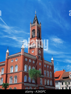 Marktplatz mit Renaissancerathaus und Buergerhaeusern in Kamenz Foto Stock