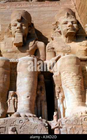 Tempio di Abu Simbel Valle del Nilo in Egitto Foto Stock