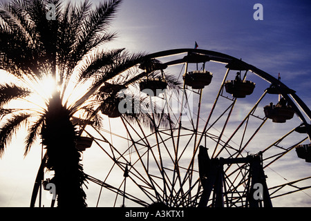 Ruota panoramica Ferris e data palm Indio CA festival data USA Foto Stock