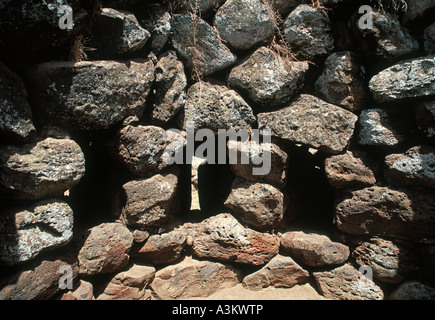 Interno del Nuraghe Losa vicino Abbasanta Sardegna Foto Stock