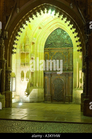 San Giovanni Cattedrale Entrata Principale Ostrów Tumski Wrocław by night Bassa Slesia Polonia Foto Stock