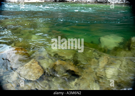 Clear color smeraldo acque del fiume Payette in Idaho USA Foto Stock