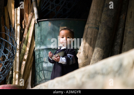 Bambini Hmong in Area di sapa Foto Stock