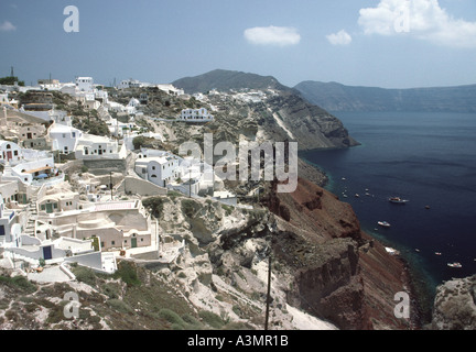 Grecia CICLADI Santorini Fira Thira town da nord Foto Stock