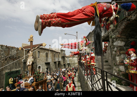 I Giudei Pasqua a San Fratello della provincia di Messina Sicilia Italia Foto Stock