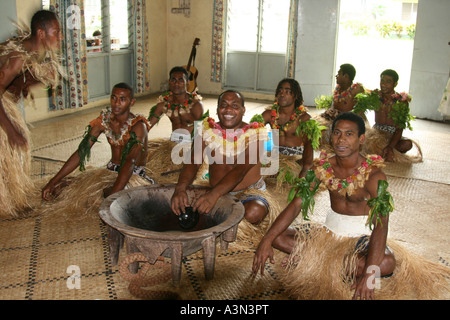 Cerimonia Kava Viti Levu Figi Melanesia Sud Pacifico Foto Stock