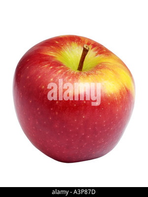 Apple rosso su sfondo bianco Foto Stock