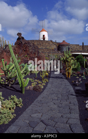 Cesar Manrique s il Giardino dei Cactus Jardin du Cactus Lanzarote isole Canarie Foto Stock