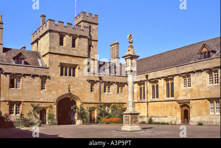 Principali Quad, il Corpus Christi College di Oxford, Oxfordshire, Regno Unito Foto Stock