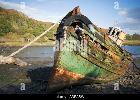 Vecchia barca, Isola di Kerrera, Scozia Foto Stock