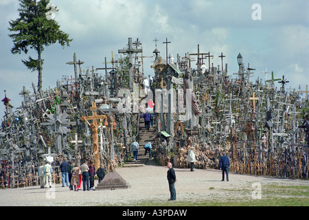 Pellegrini sulla Collina delle Croci, Lituania Foto Stock