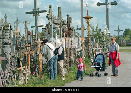 Pellegrini sulla Collina delle Croci, Lituania Foto Stock