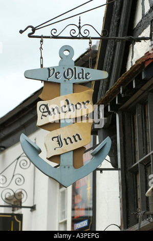 Ye Olde Anchor Inn Pub segno Upton su Severn Foto Stock