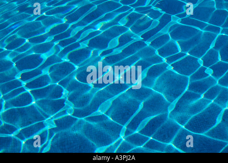 Increspature e modelli di acqua in una piscina Foto Stock