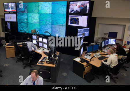 Interno del traffico di Londra Centro di Controllo, LTCC. Capitale della congestione del traffico è monitorata e controllata da qui Foto Stock