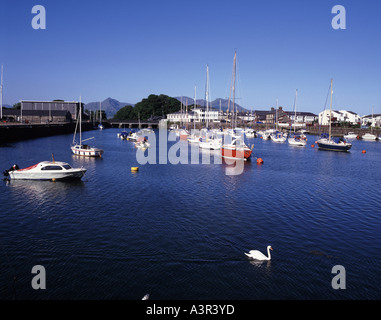 Una sera d'estate sul estury del fiume Glasyn a Porthmadog nel Galles del Sud Foto Stock