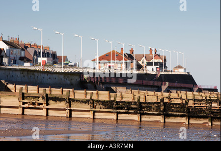 Hornsea lungomare e pennelli East Yorkshire Regno Unito Foto Stock