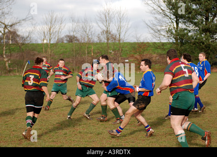 Il Rugby a livello di club, Leamington Spa Warwickshire, Inghilterra, Regno Unito Foto Stock