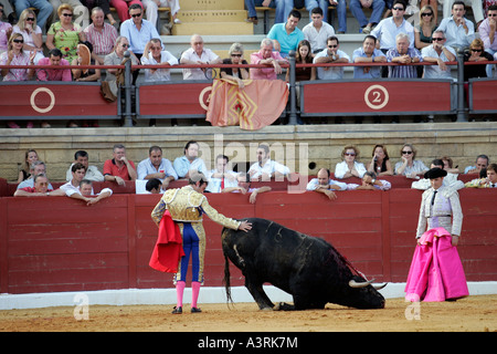 Enrique Ponce colpi un boll morente dopo aver accoltellato esso Espartinas provincia di Siviglia Spagna 8 Ottobre 2006 Foto Stock