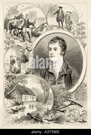 Robert Burns Alexander nasmyth 1759 1796 poeta Scozzese Scott Scozia lavoro schizzo autore storia parola smith ritratto scena casa h Foto Stock
