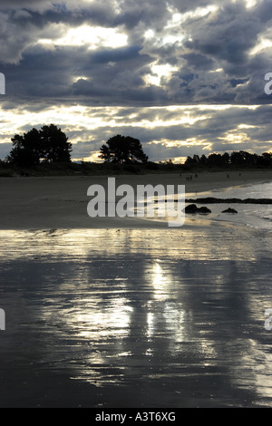 Atmosfera serale in Spiaggia Tahunanui, Nuova Zelanda Nelson Foto Stock