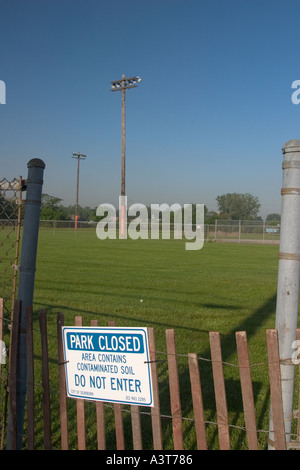 Parco chiuso a causa di tossine nel suolo Foto Stock