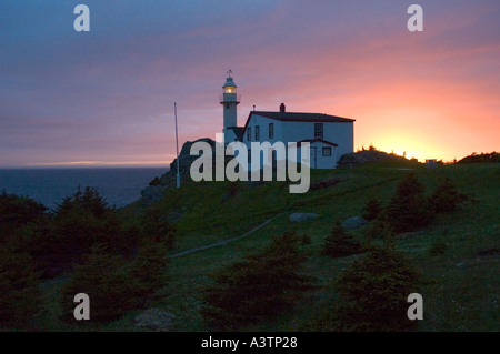 Canada Terranova Parco Nazionale Gros Morne Rocky Harbour Lobster Cove Capo Faro tramonto Foto Stock