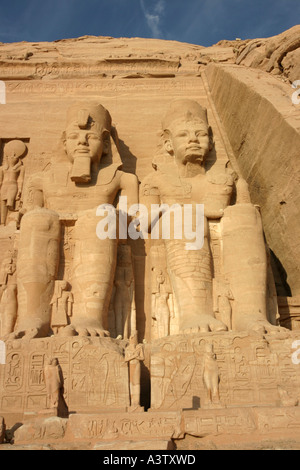 Grande Tempio di Ramses II, Abu Simbel Egitto Foto Stock