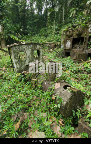 Panama, Parco Nazionale del Darién, area di Cana, rovine di Espiritu Santo (santo fantasma) miniera d'oro, locomotiva di data mining Foto Stock