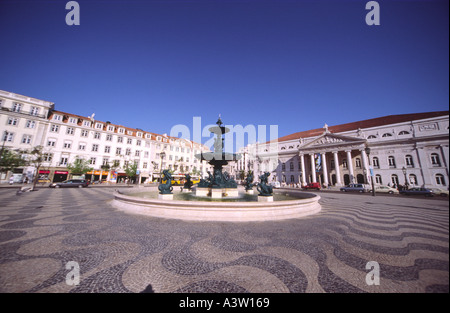 Praça Dom Pedro IV (Rossio) Foto Stock