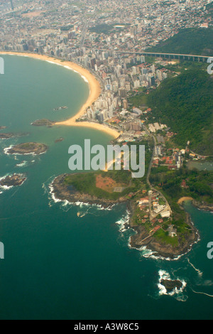 Vista aerea della spiaggia della Costa Vila Velha Espirito Santo Brasile Foto Stock
