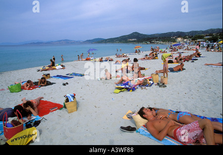 La spiaggia di mi ile Rousse Corsica Francia Foto Stock