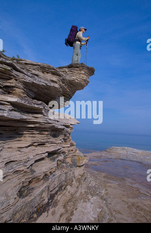 Backpacking Pictured Rocks National Lakeshore Foto Stock